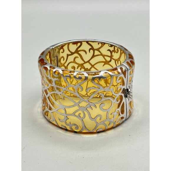 Angelique De Paris Designer Wide Bracelet Hinged Bangle Sterling Silver 925 - Picture 2 of 11